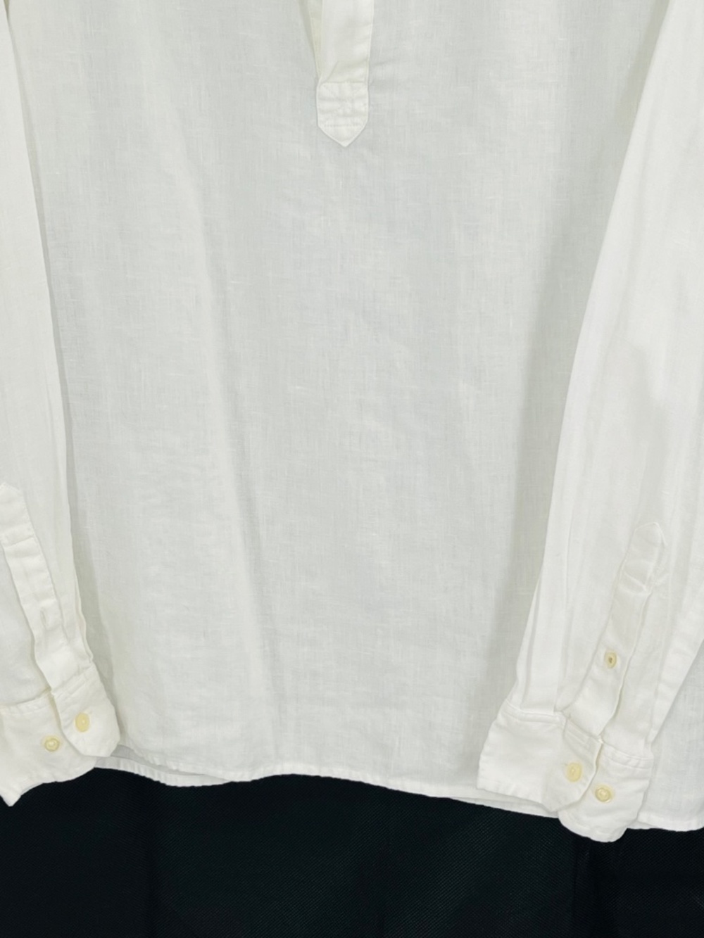 Banana Republic Classic 100% Linen V-neck Collared Shirt M White Preppy Tropical - Picture 4 of 12